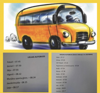 Autobusu kursēšanas grafiks uz Sējas skolu