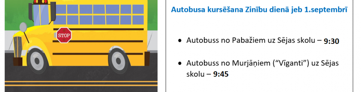 Autobusa kursēšanas grafiks 1.septembrī