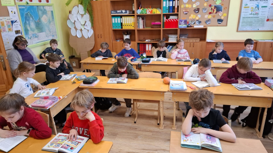 Sējas skolas lasīšanas stunda