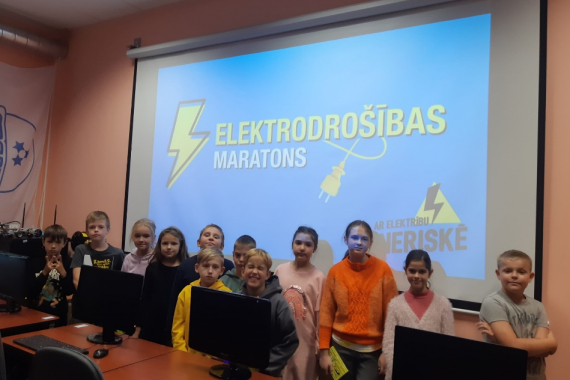 AS ”Sadales tīkls”organizētais tiešsaistes pasākums “Elektrodrošības maratons” 3.klasēm