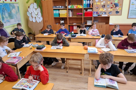 Sējas skolas lasīšanas stunda